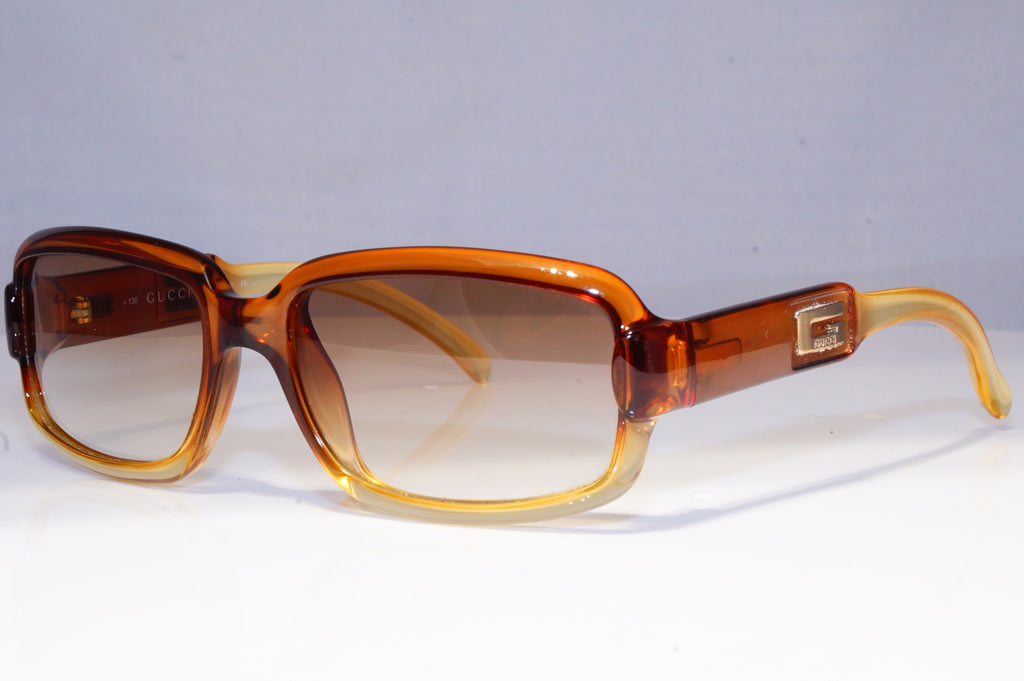 GUCCI Mens Womens Vintage Designer Sunglasses Brown Rectangle GG 2475 T4V 20253