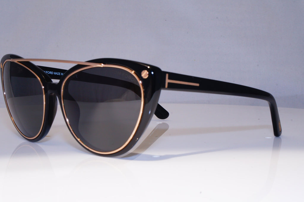 TOM FORD Womens Designer Sunglasses Black Cat Eye Edita TF 384 01A 21472