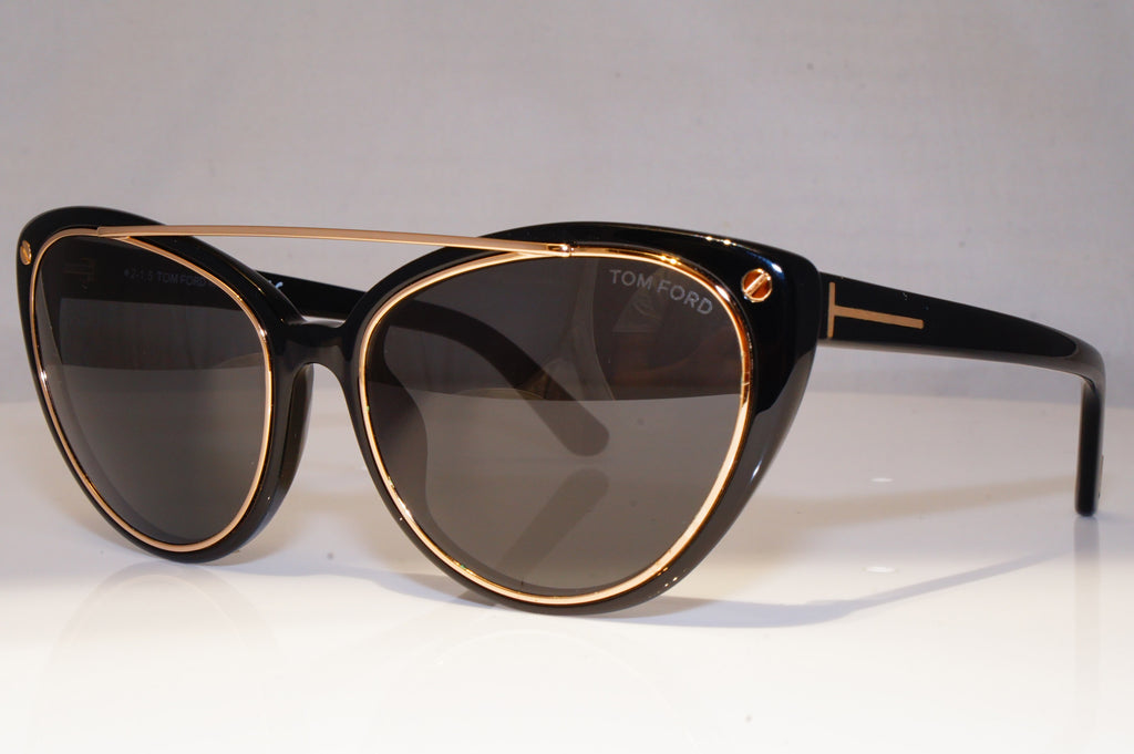 TOM FORD Womens Designer Sunglasses Black Cat Eye Edita TF 384 01A 21472