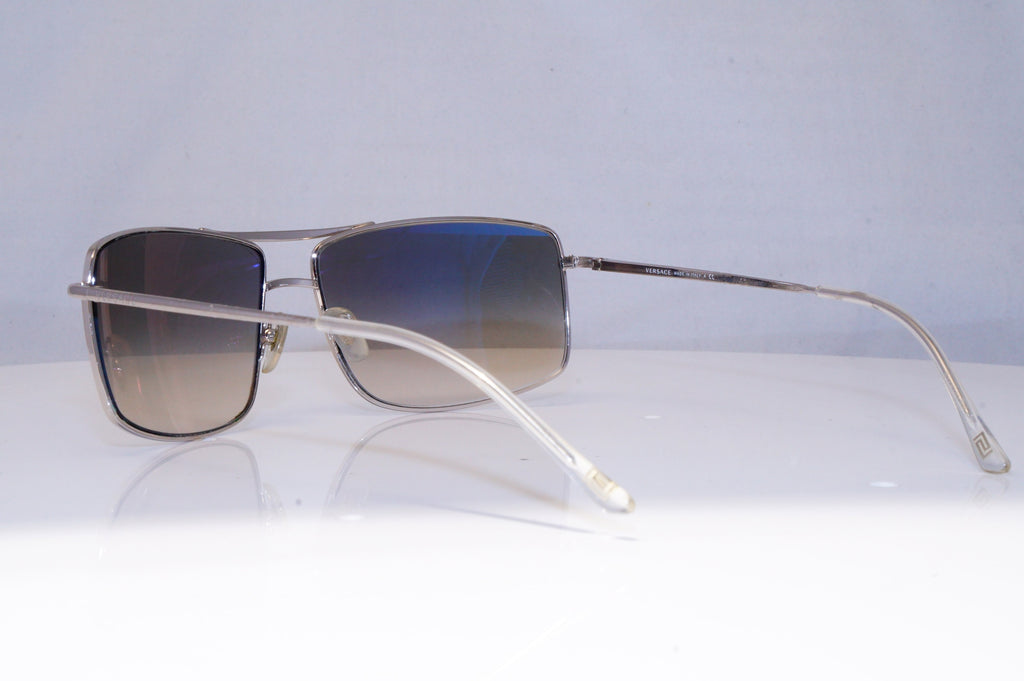 VERSACE Mens Womens Designer Sunglasses Silver Rectangle MOD 2104 1000/12 21467