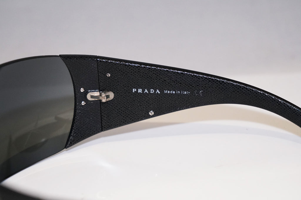 PRADA Rare Womens Designer Sunglasses Black Shield SPR 17H 7JS-1A1 13975