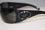 PRADA Rare Womens Designer Sunglasses Black Shield SPR 17H 7JS-1A1 13975