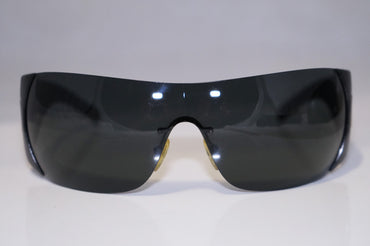 PRADA Rare Womens Designer Sunglasses Black Shield SPR 17H 7JS-1A1 13975