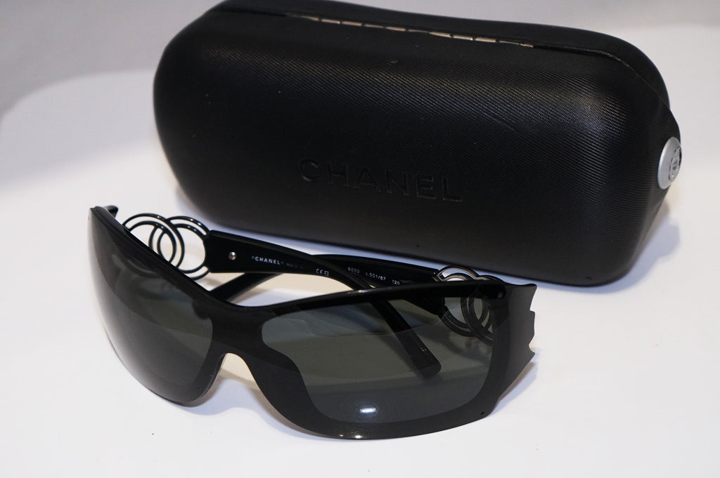 CHANEL Womens Designer Sunglasses Black Shield 6020 C501 87 13600