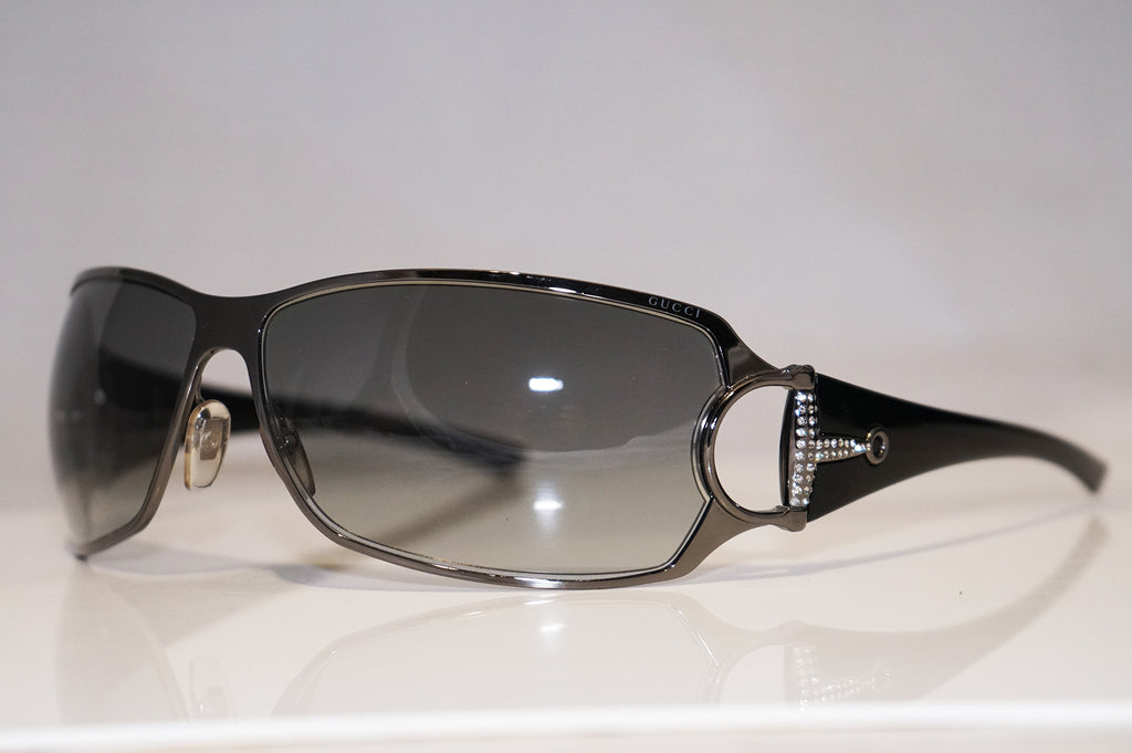 GUCCI 1990 Vintage Mens Designer Sunglasses Black Wrap GG 1188 D28 13682