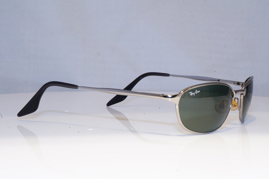 RAY-BAN Mens Vintage 1990 Designer Sunglasses Silver Wrap FLIGHT W2982 SLV 19150
