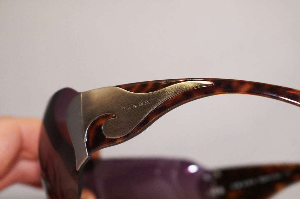 PRADA Boxed Womens Designer Sunglasses Brown Shield SPR 51G 2BU-6S1 13816