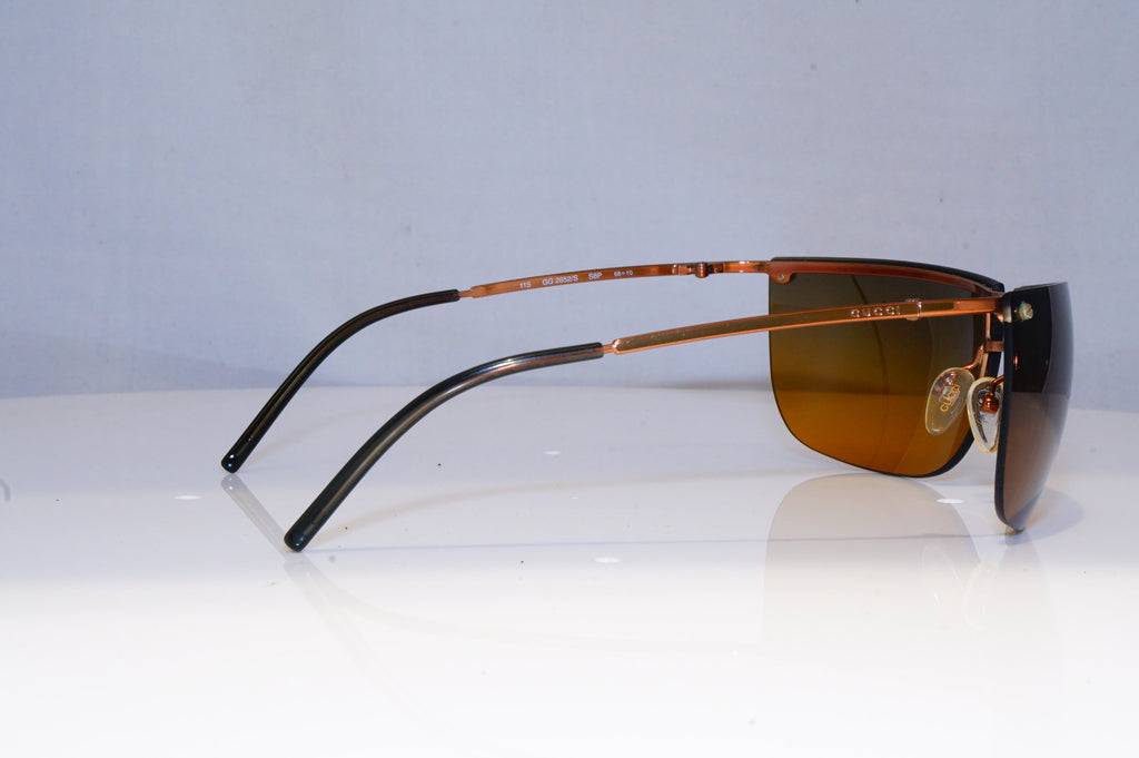 GUCCI Mens Vintage 1990 Designer Sunglasses Brown Wrap GG 2652 S8P 19124