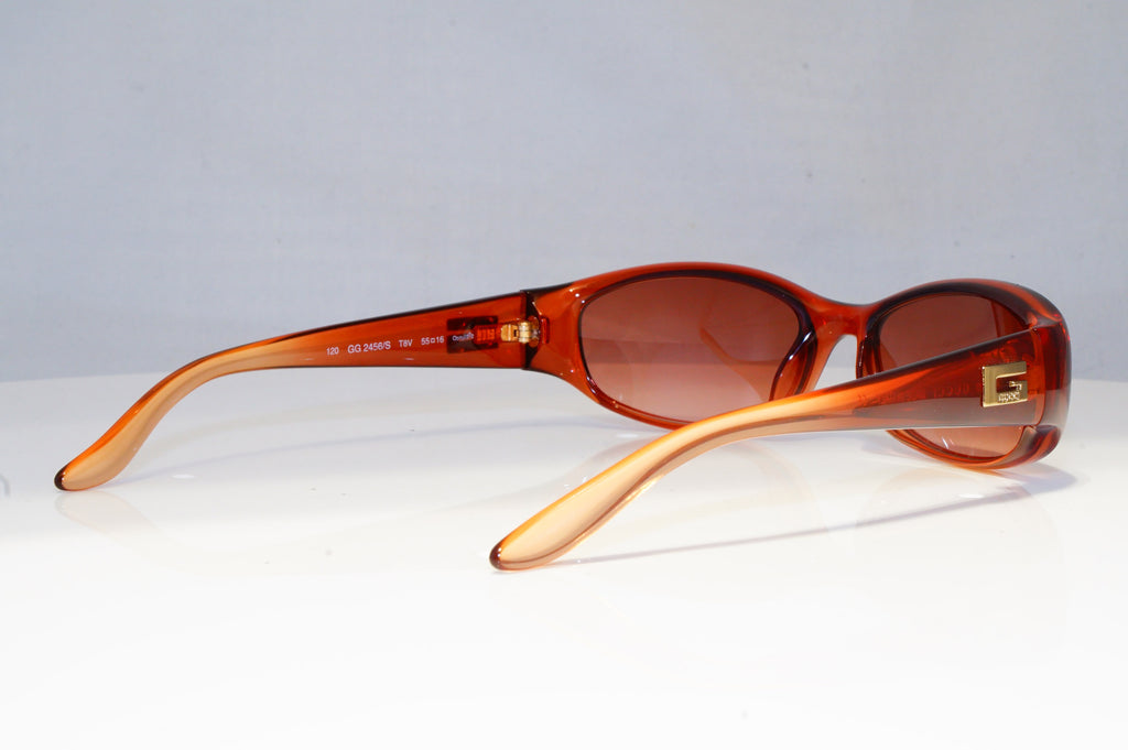 GUCCI Mens Womens Vintage Designer Sunglasses Brown Rectangle GG 2456 T8V 20318