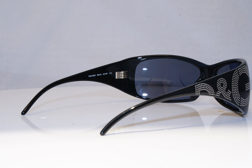 DOLCE & GABBANA Mens Designer Sunglasses Black Wrap D&G 8009 501/87 21461