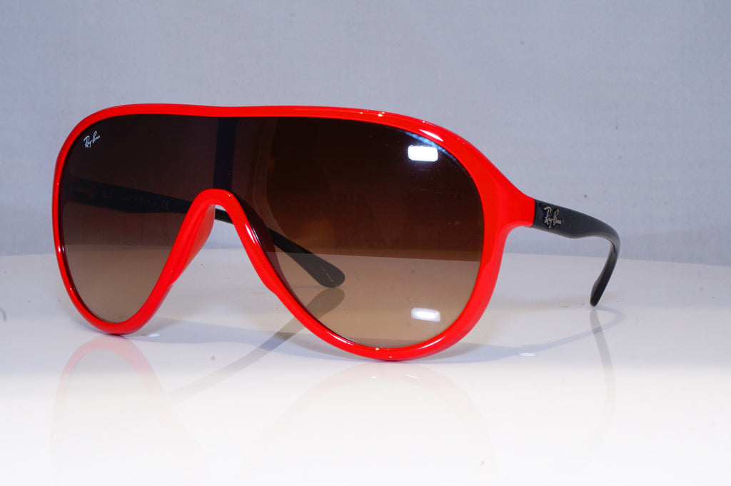 RAY-BAN Mens Designer Sunglasses Red Shield RB 4077 730/13 19147