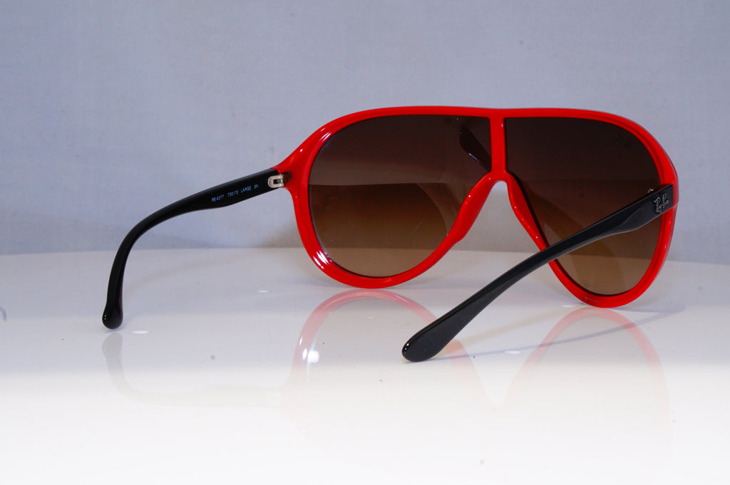 RAY-BAN Mens Designer Sunglasses Red Shield RB 4077 730/13 19147
