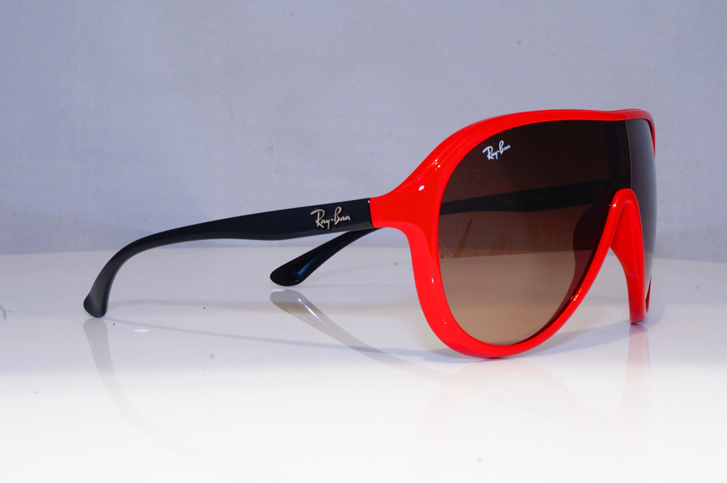 RAY-BAN Mens Designer Sunglasses Red Shield RB 4077 730/13 19147