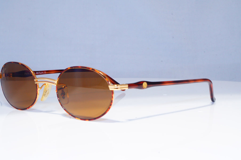 RAY-BAN Mens Womens Vintage 1990 Designer Sunglasses Gold Oval W2543 BRN 20317