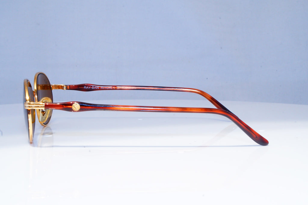 RAY-BAN Mens Womens Vintage 1990 Designer Sunglasses Gold Oval W2543 BRN 20317
