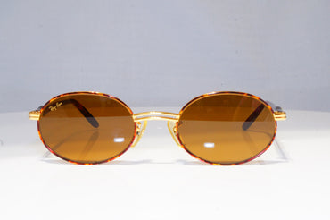 RAY-BAN Mens Womens Vintage 1990 Designer Sunglasses Gold Oval W2543 BRN 20317