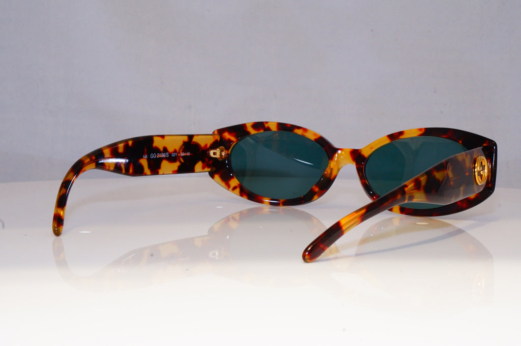 GUCCI Womens Vintage Designer Sunglasses Brown Rectangle GG 2196 02Y 19141
