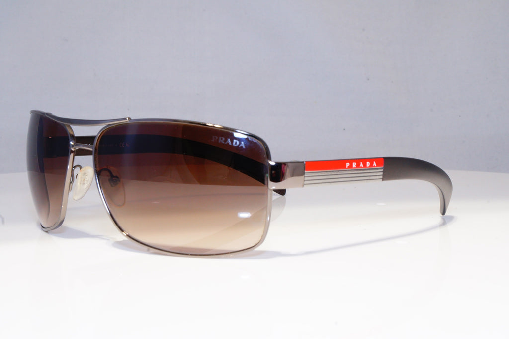 PRADA Mens Designer Sunglasses Brown Rectangle SPS 54I 5AV-6S1 20303