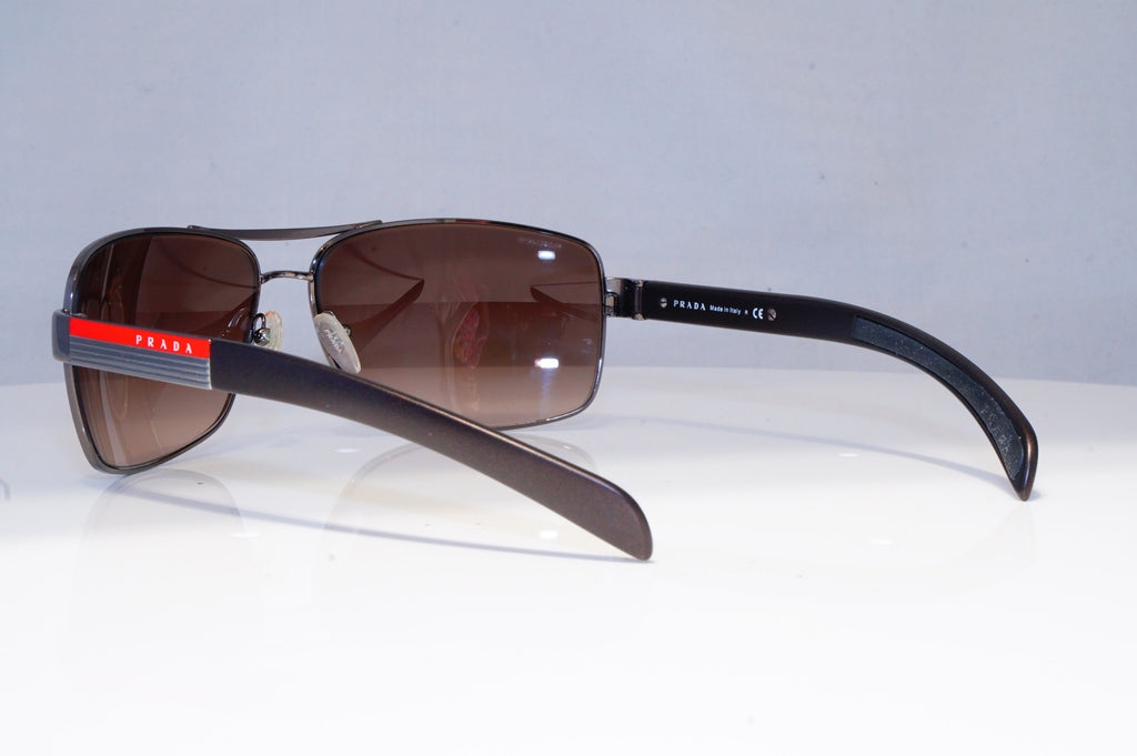 PRADA Mens Designer Sunglasses Brown Rectangle SPS 54I 5AV-6S1 20303