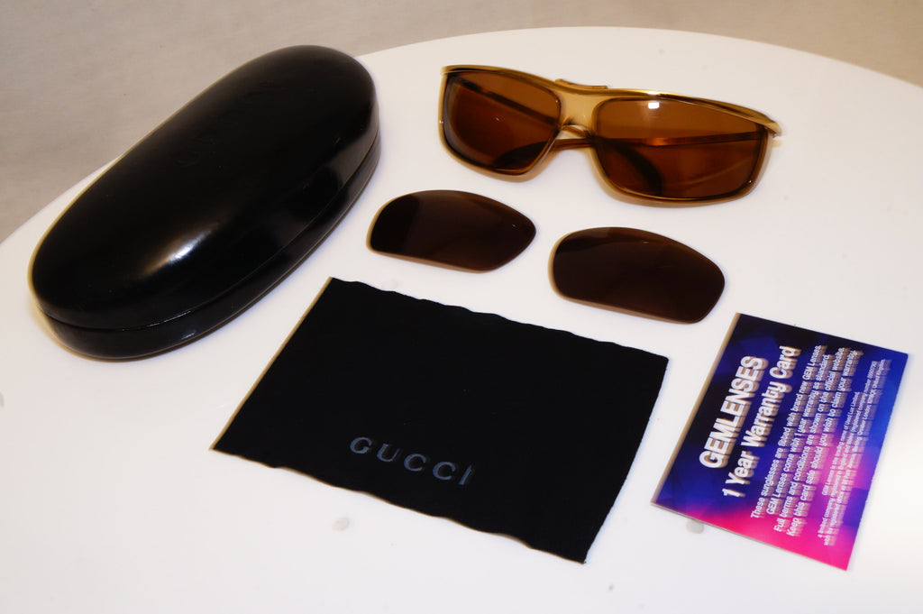 GUCCI Mens Vintage 1990 Designer Sunglasses Gold Wrap GG 1420 438 17453