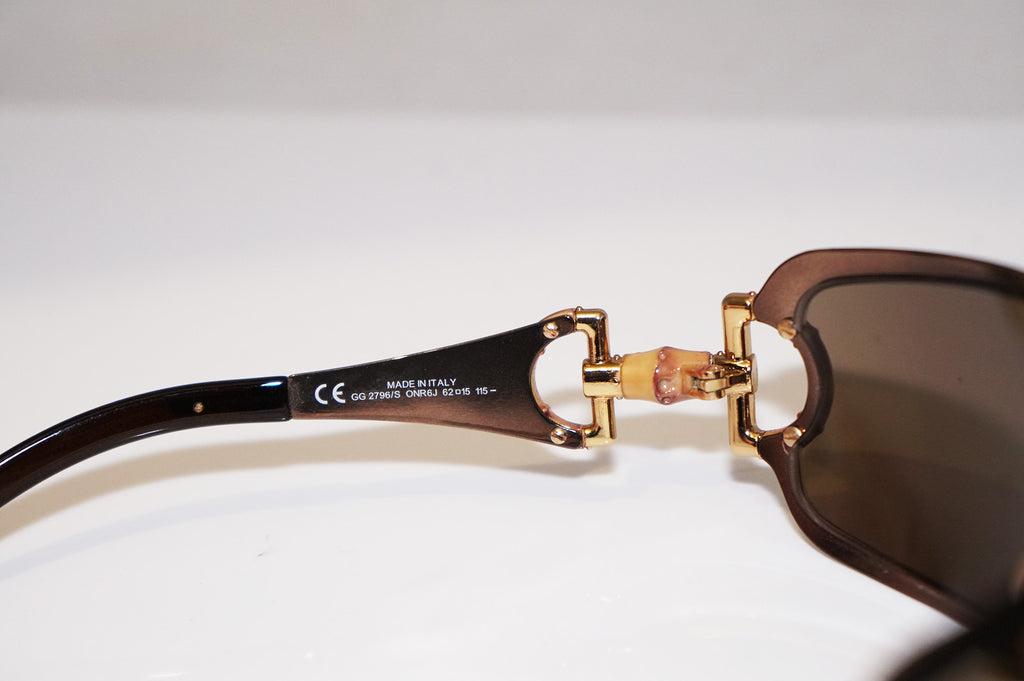 GUCCI Mens Unisex Designer Bamboo Sunglasses Brown Wrap GG 2796 ONR6J 13551