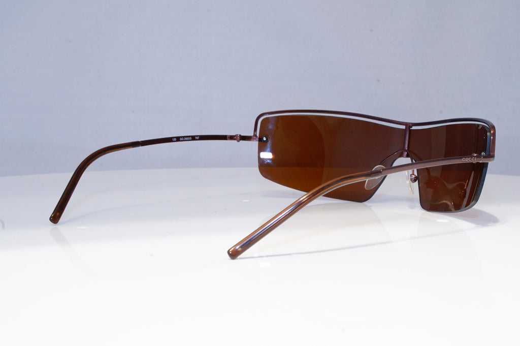 GUCCI Mens Vintage 1990 Designer Sunglasses Brown Shield GG 2683 T6T 20287