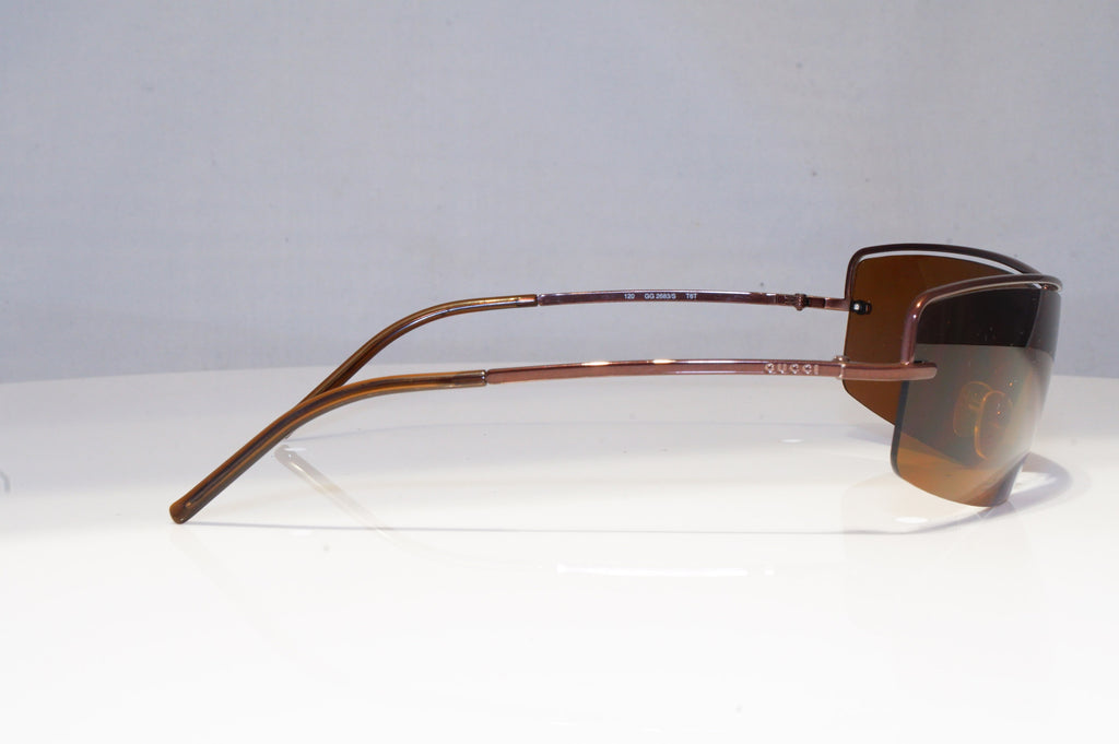 GUCCI Mens Vintage 1990 Designer Sunglasses Brown Shield GG 2683 T6T 20287