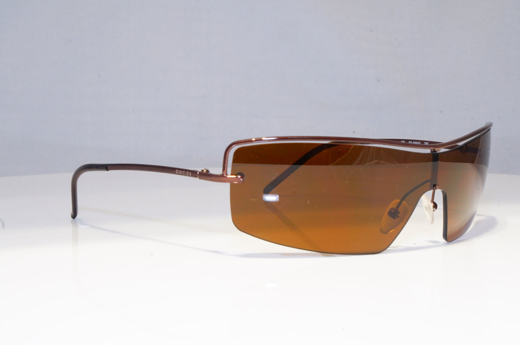 GUCCI Mens Vintage 1990 Designer Sunglasses Brown Shield GG 2683 T6T 20287