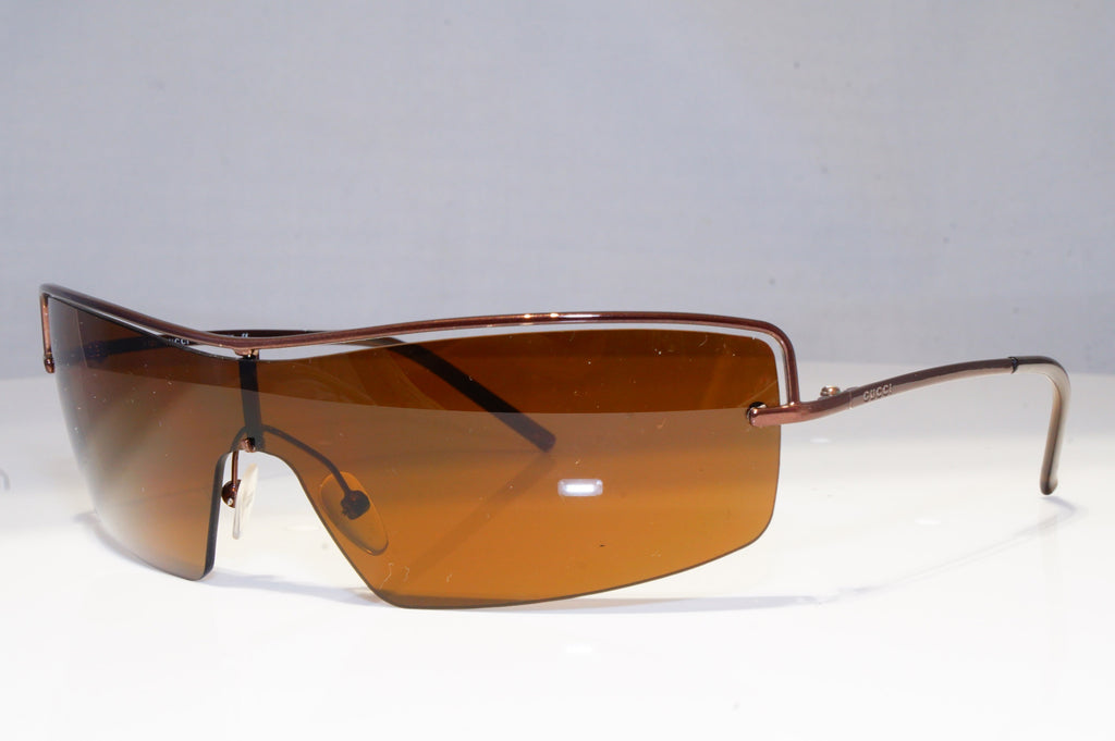 GUCCI Mens Vintage 1990 Designer Sunglasses Brown Shield GG 2683 T6T 20287