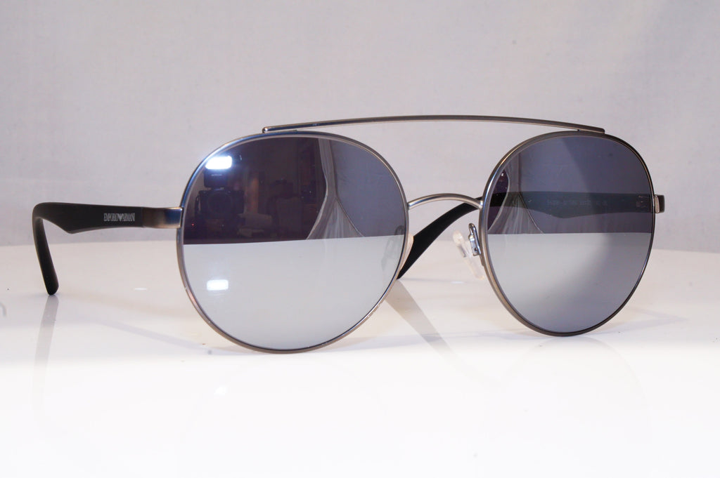 EMPORIO ARMANI Mens Mirror Designer Sunglasses Red Round EA 2051 3010/6G 17145