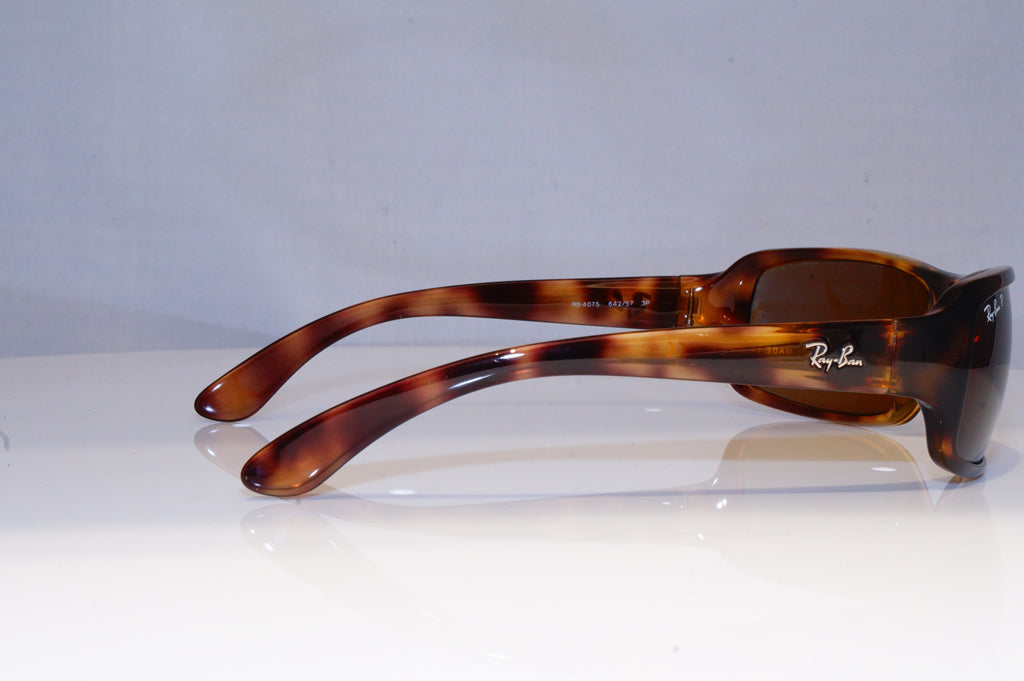 RAY-BAN Mens Womens Polarized Designer Sunglasses Brown Wrap RB 4075 64257 19120