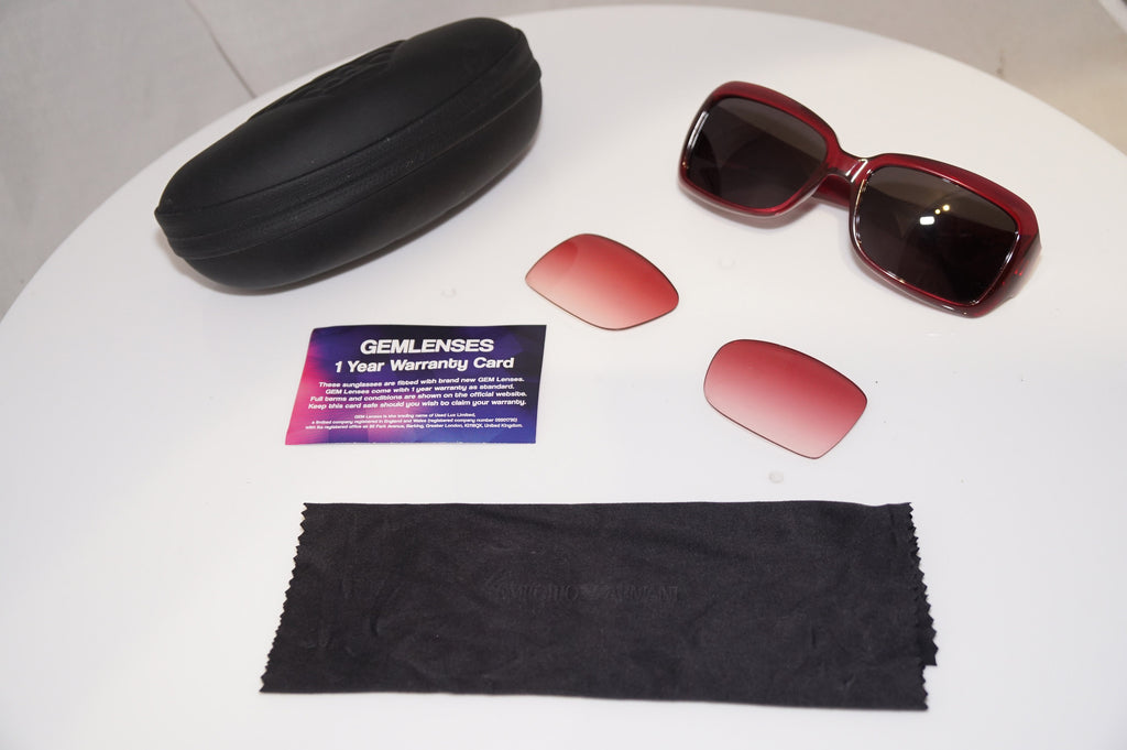 EMPORIO ARMANI Womens Designer Sunglasses Burgundy Rectangle EA 9455 BC1ML 15711