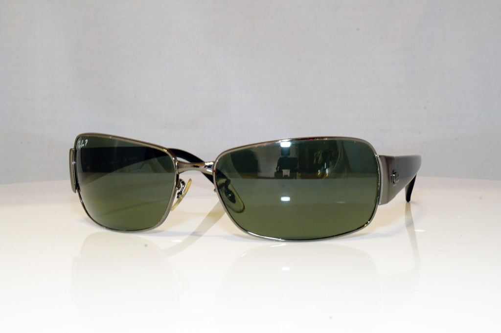 RAY-BAN Mens Polarized Designer Sunglasses Silver Wrap RB 3332 004/58 17172