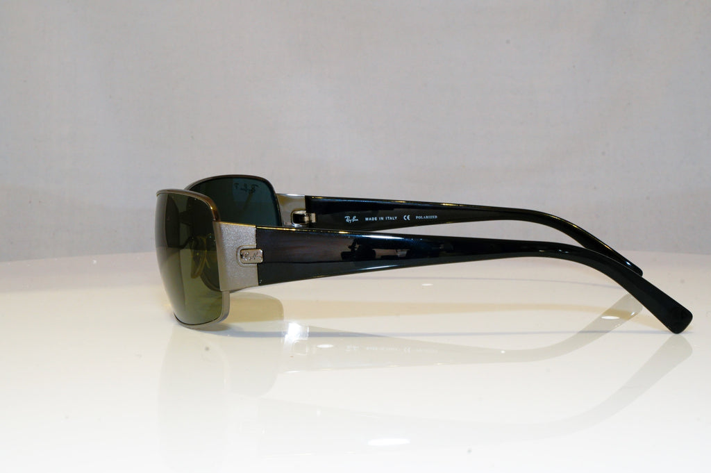 RAY-BAN Mens Polarized Designer Sunglasses Silver Wrap RB 3332 004/58 17172