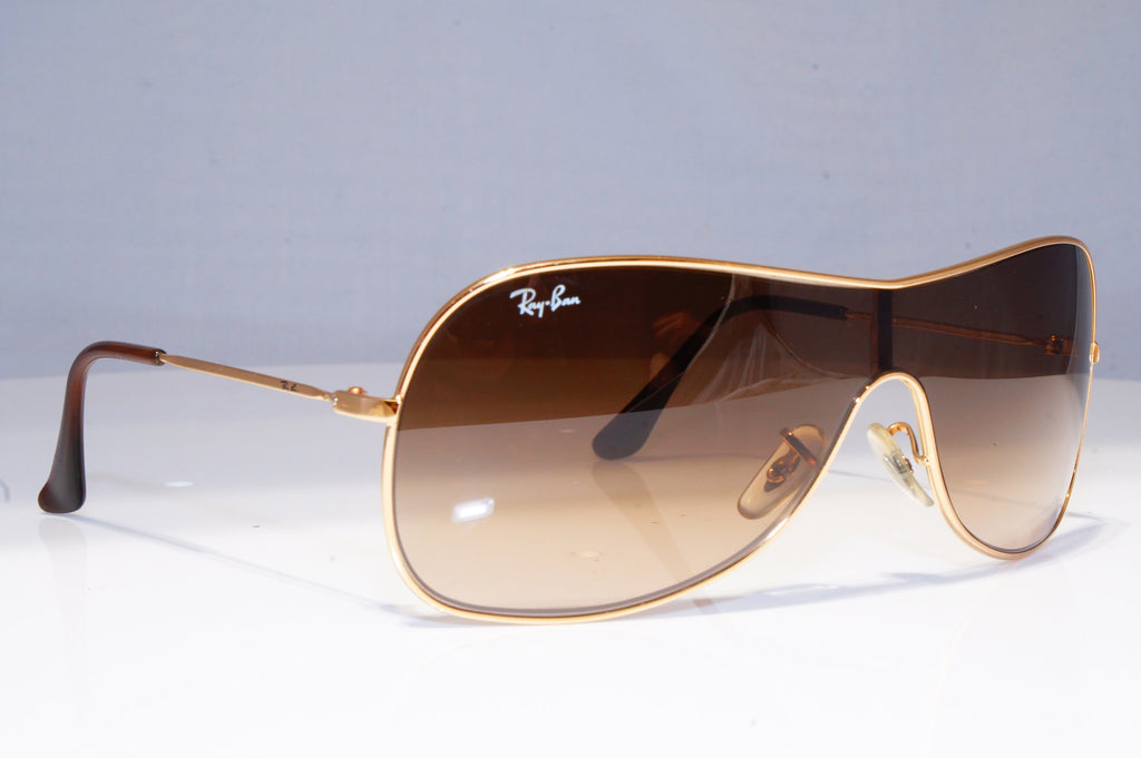 RAY-BAN Mens Designer Sunglasses Gold Shield RB 3211 001/13 20293