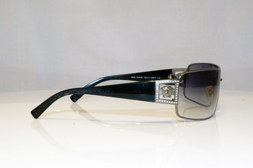 VERSACE Womens Diamante Designer Sunglasses Purple Rectangle 2032-B 100111 17170