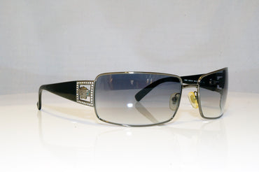 VERSACE Womens Diamante Designer Sunglasses Purple Rectangle 2032-B 100111 17170