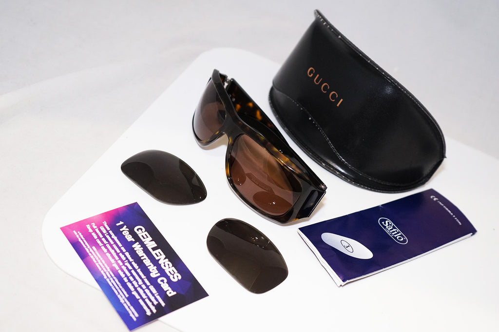 GUCCI Mens Unisex Designer Sunglasses Brown Wrap GG 1519 086 11828