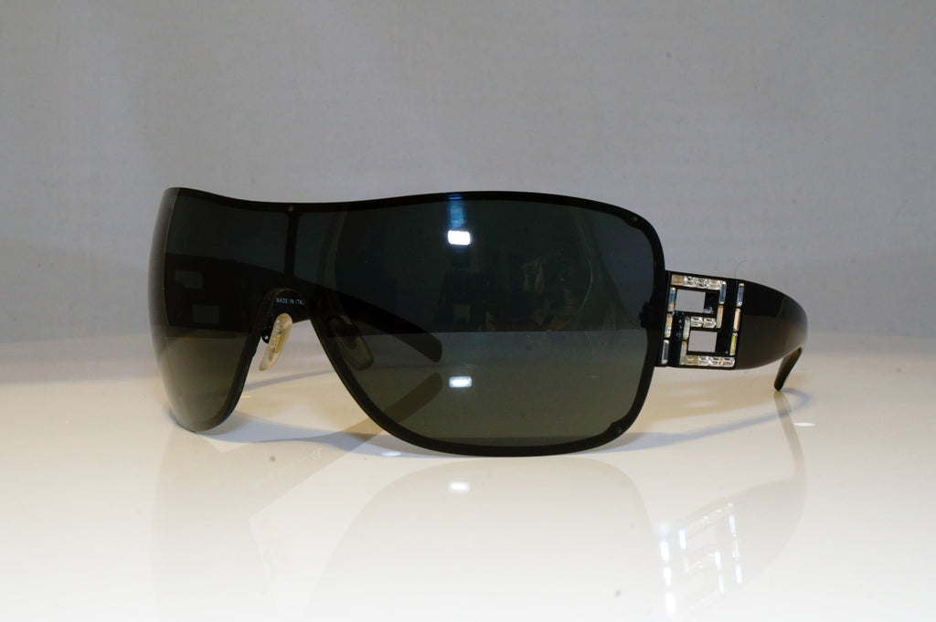 VERSACE Womens Diamante Designer Sunglasses Black Shield 2072-B 1009/87 17178