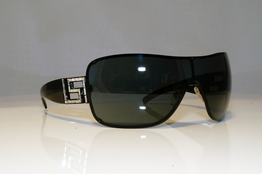 VERSACE Womens Diamante Designer Sunglasses Black Shield 2072-B 1009/87 17178