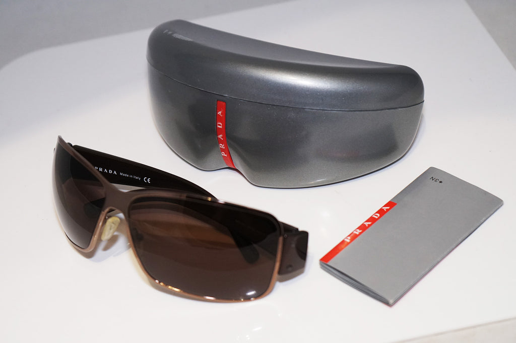 PRADA Mens Designer Sunglasses Brown Wrap SPS 56G 4AC-8C1 14562