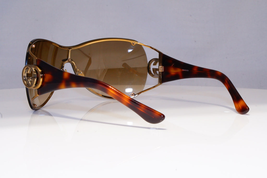GUCCI Womens Oversized Designer Sunglasses Brown Shield GG 2802 OVC2K 20255
