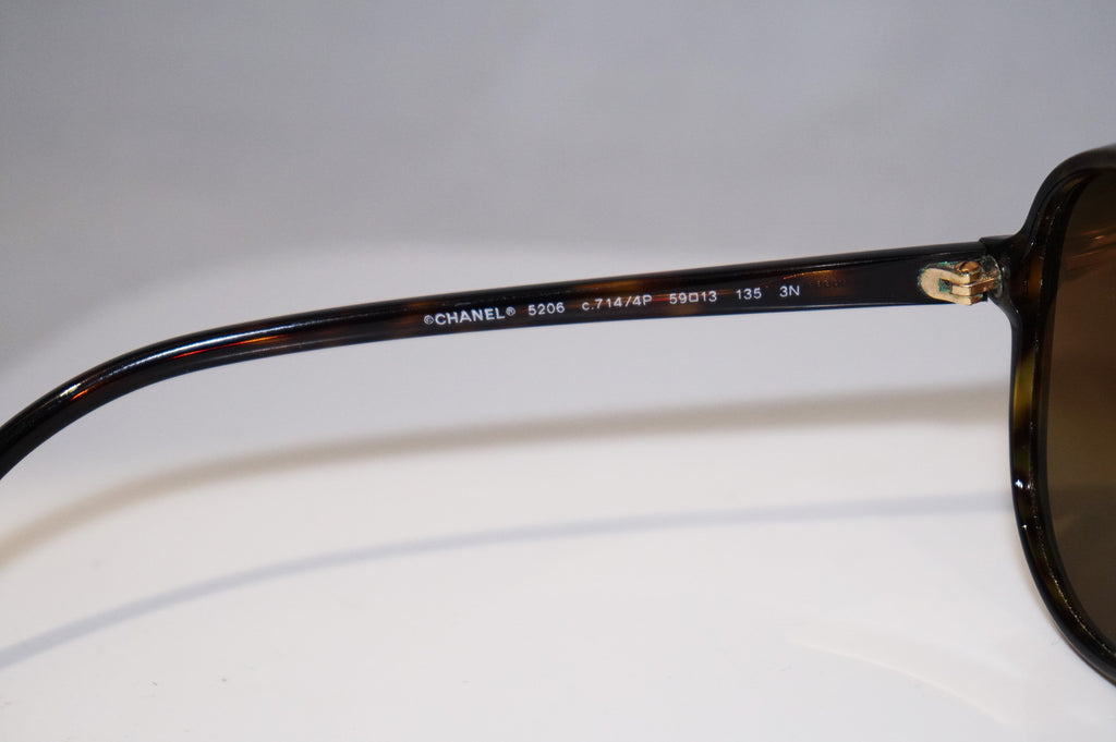 CHANEL Womens Mens Glitter Designer Sunglasses Brown Aviator 5206 C714 4P 14495