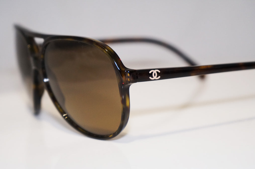 CHANEL Womens Mens Glitter Designer Sunglasses Brown Aviator 5206 C714 4P 14495