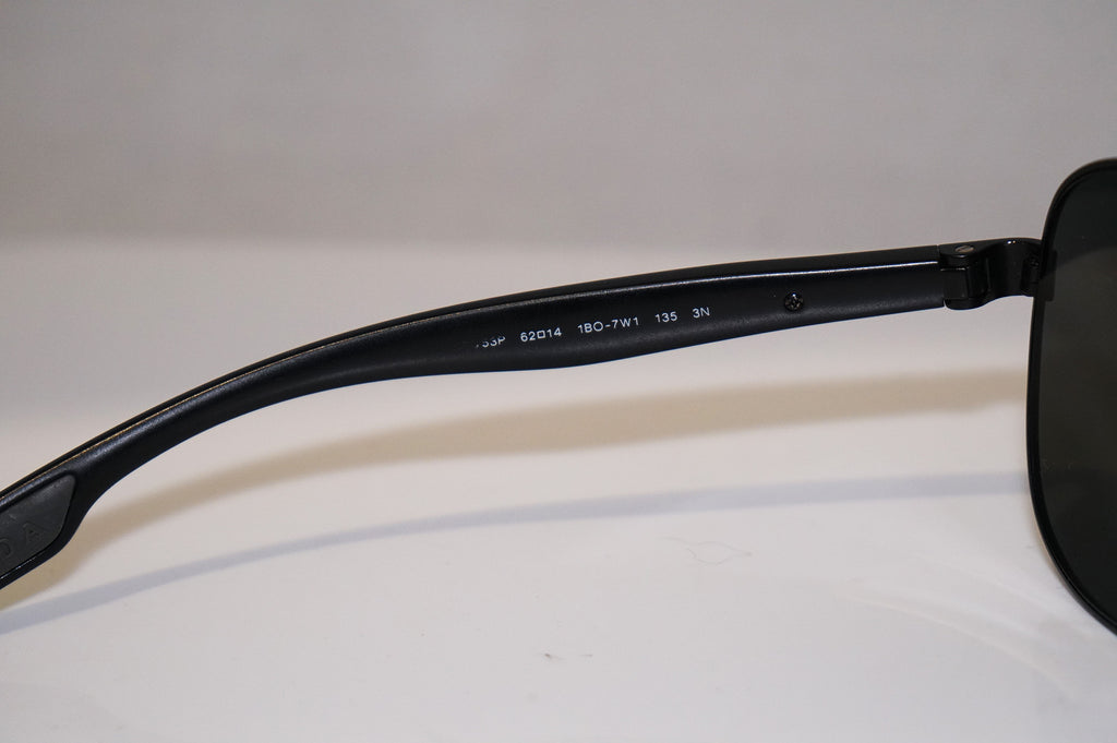 PRADA Mens Designer Mirror Flash Sunglasses Black Aviator SPS 53P 1BO-7W1 14566