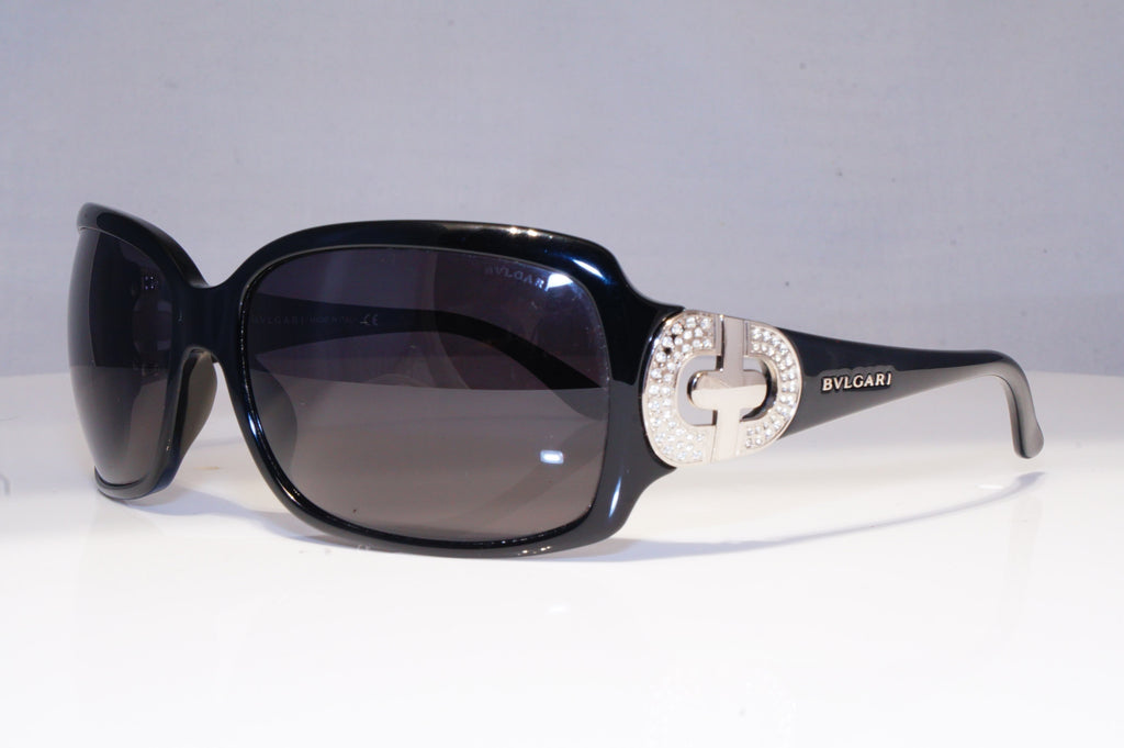 BVLGARI Womens Diamante Designer Sunglasses Black Butterfly 8013-B 501/87 20299