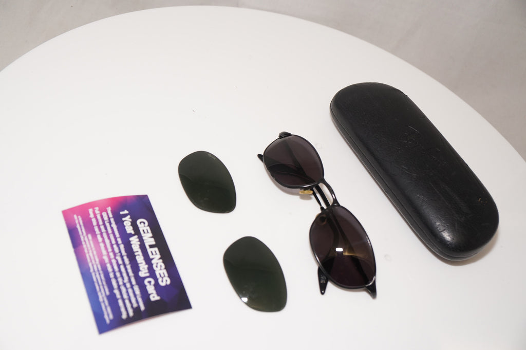 RAY-BAN Mens Vintage 1990 Designer Sunglasses Black Rectangle W2968 BLK 14327