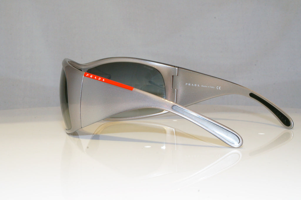 PRADA Mens Unisex Designer Sunglasses Silver Shield Ski SPS 11G 7JB-5D1 17158
