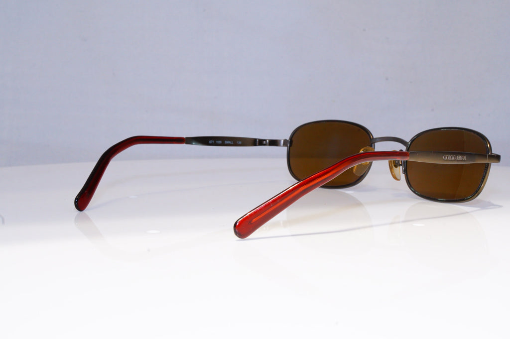 GIORGIO ARMANI Mens Vintage 1990 Designer Sunglasses Brown Rectangle 671 20274