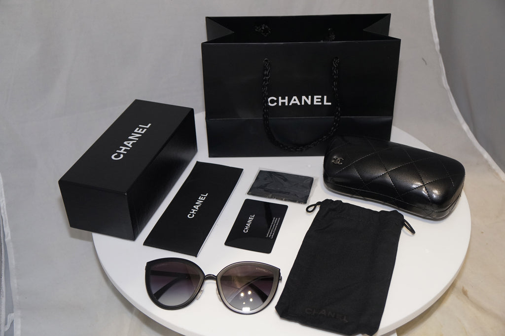 CHANEL Womens Boxed Designer Sunglasses Black Butterfly FLATS 4222 101/56 20285